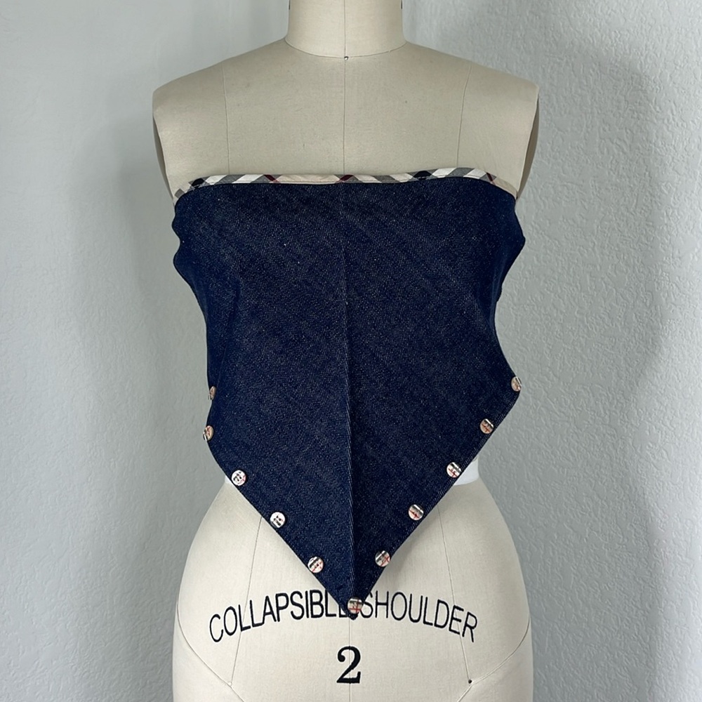Burberry Denim Strapless Top